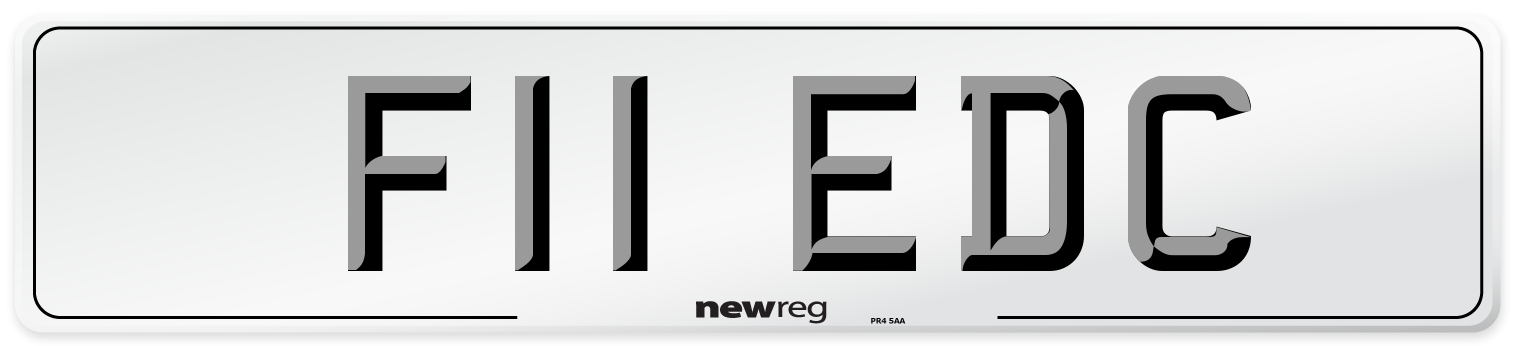 F11 EDC Number Plate from New Reg